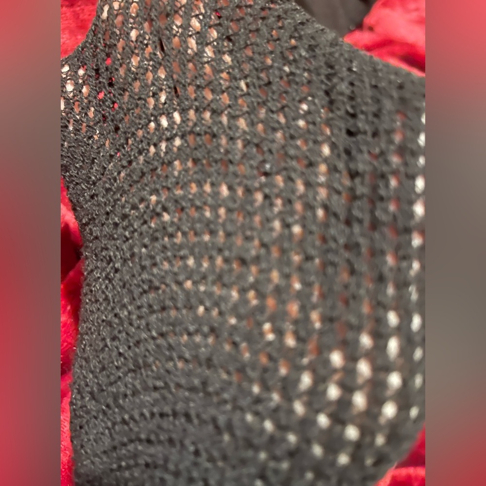 Crochet knit lace pantyhose made in Italy Italian yarn vintage Fishnet